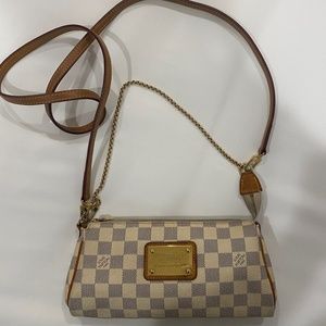 Louis Vuitton Damier Azur Pochette Eva Crossbody Clutch